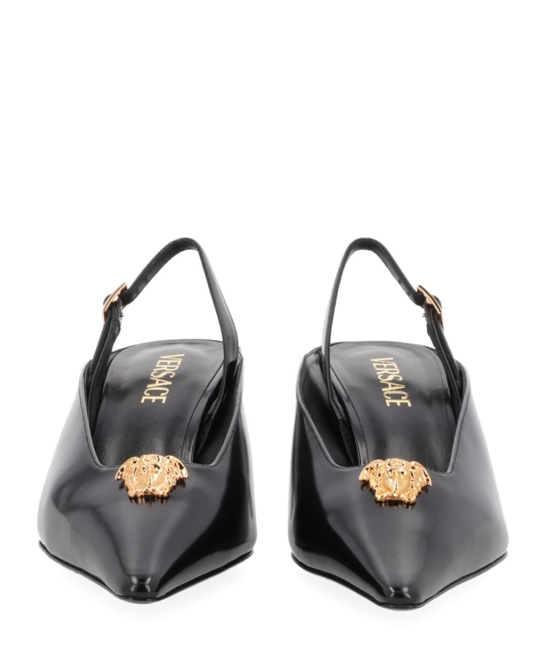 VERSACE Черные кожаные туфли, фото 3