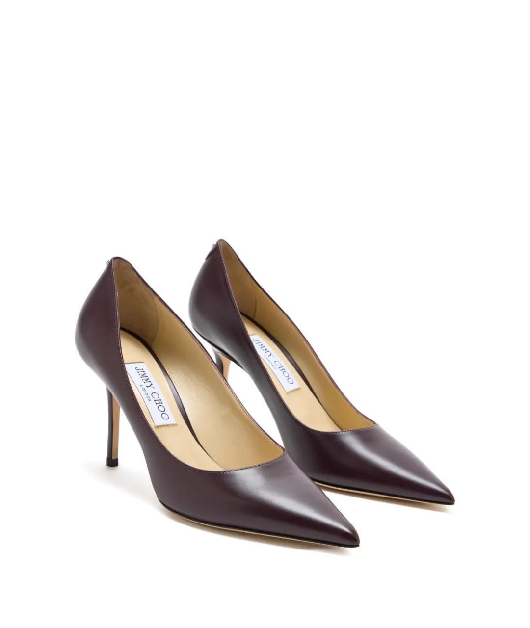 JIMMY CHOO Бордовые кожаные туфли, фото 3