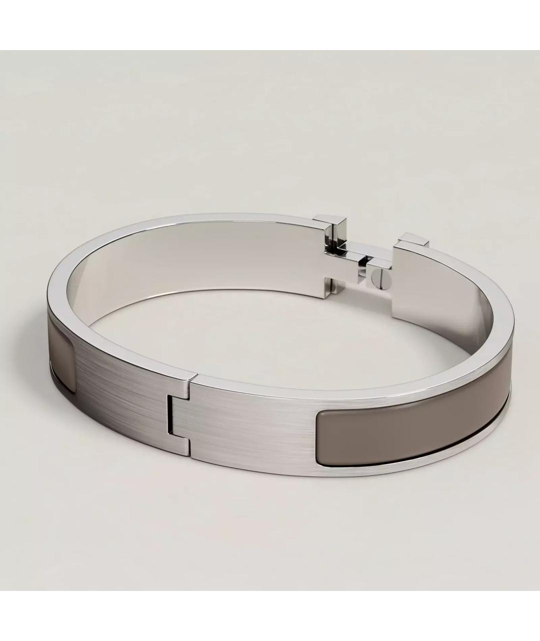 HERMES Серый металлический браслет, фото 2