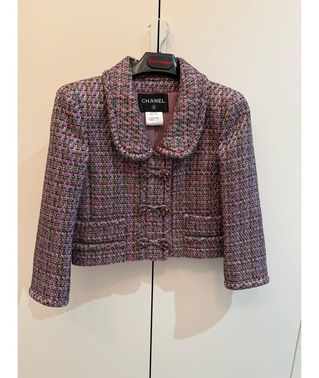 CHANEL Мульти полиэстеровый жакет/пиджак, фото 8