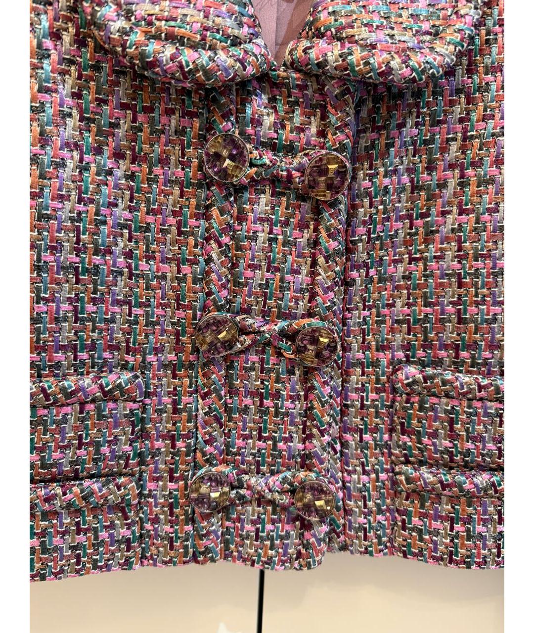 CHANEL Мульти полиэстеровый жакет/пиджак, фото 4