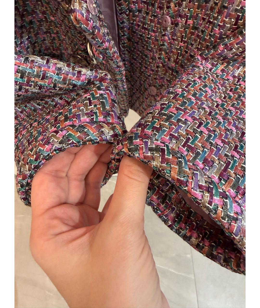 CHANEL Мульти полиэстеровый жакет/пиджак, фото 7