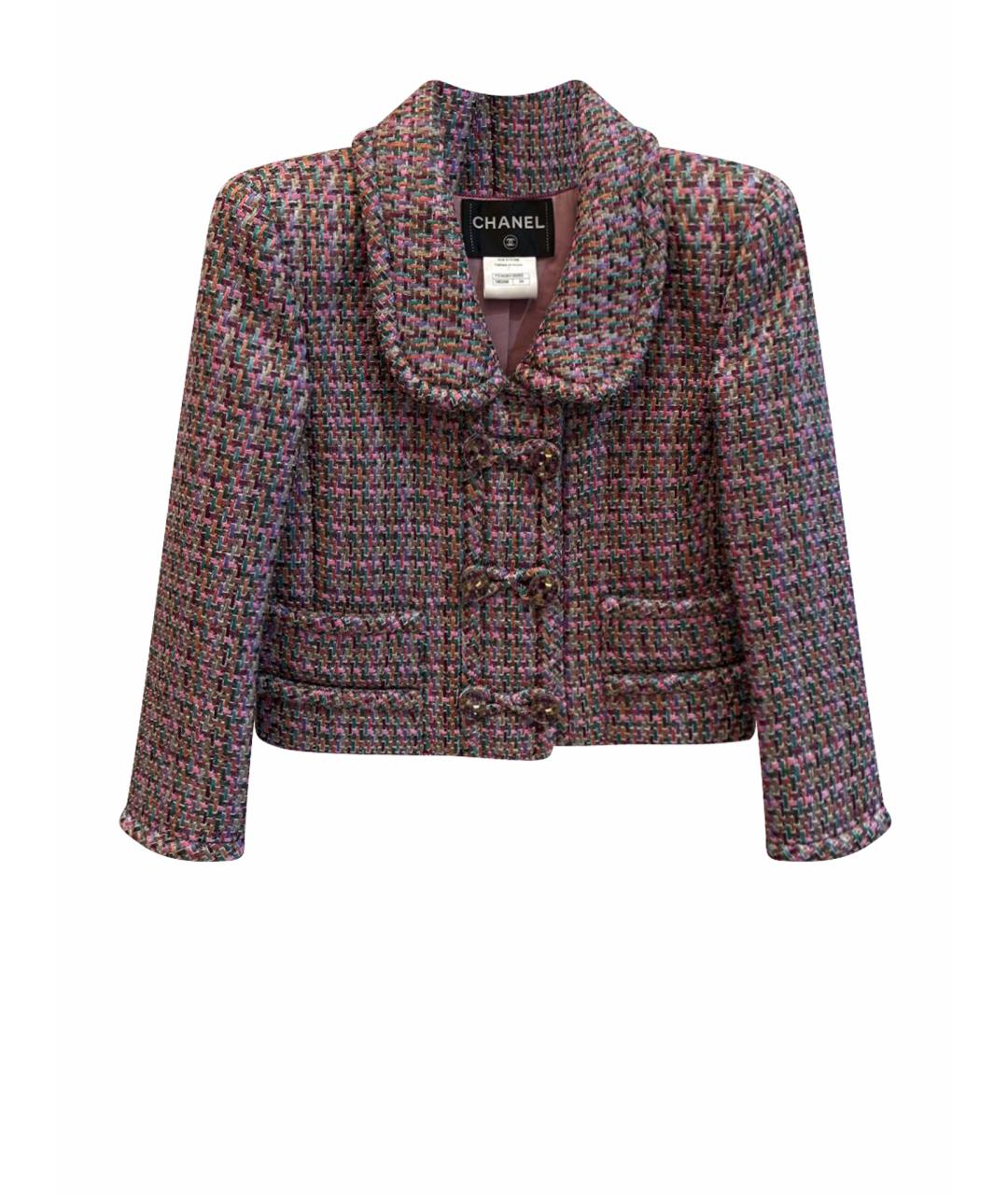CHANEL Мульти полиэстеровый жакет/пиджак, фото 1
