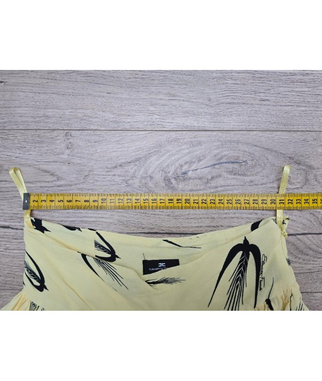 ELISABETTA FRANCHI Желтая вискозная юбка миди, фото 7