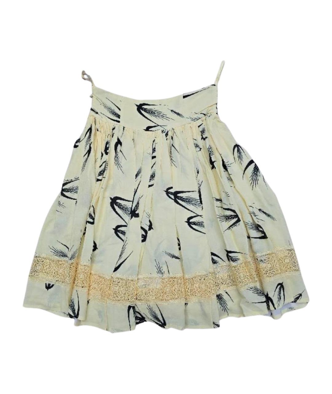 ELISABETTA FRANCHI Желтая вискозная юбка миди, фото 1