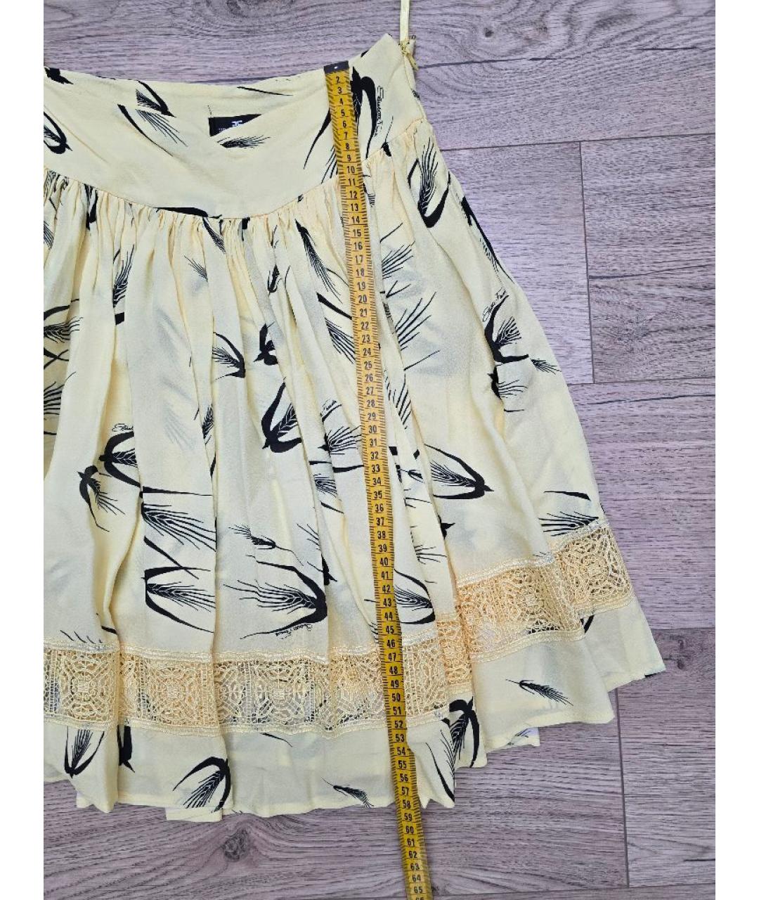 ELISABETTA FRANCHI Желтая вискозная юбка миди, фото 8