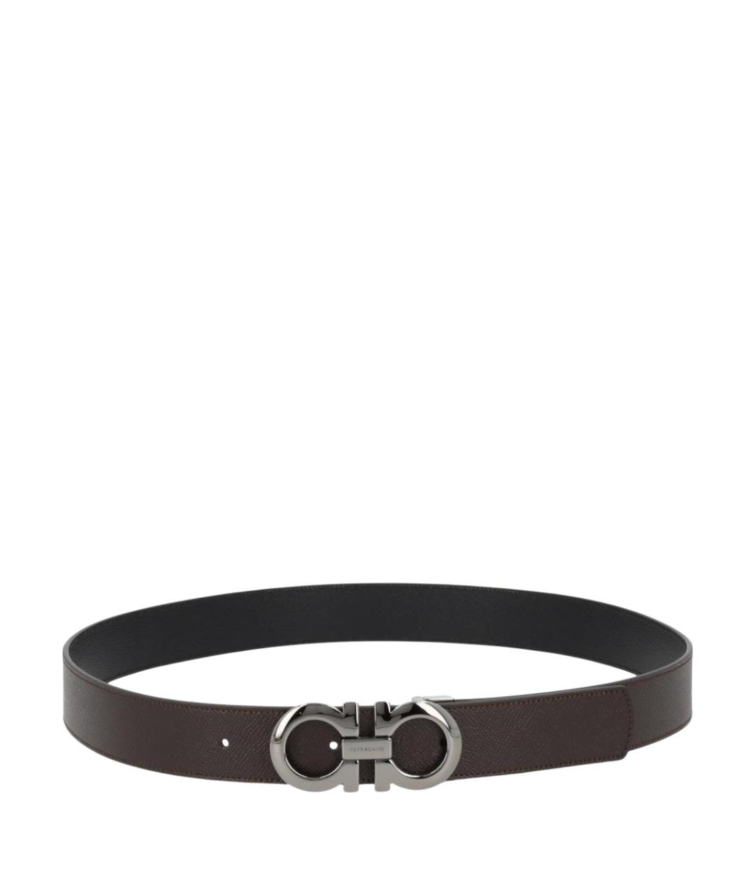 FERRAGAMO Коричневый кожаный ремень, фото 1