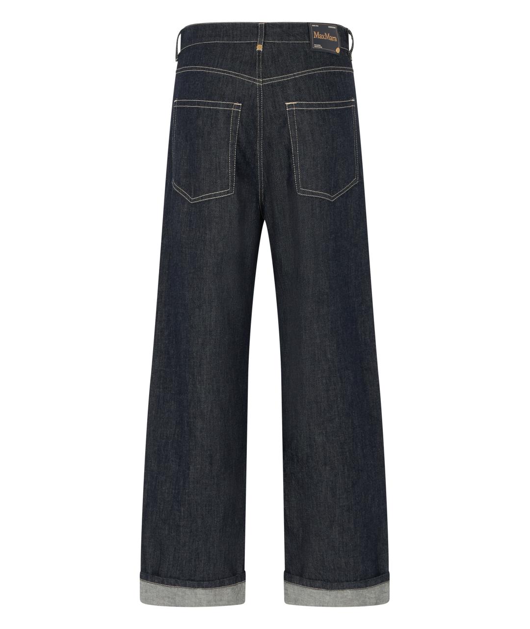 'S MAX MARA Темно-синие хлопковые прямые джинсы, фото 2