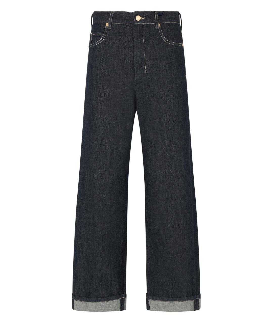 'S MAX MARA Темно-синие хлопковые прямые джинсы, фото 1