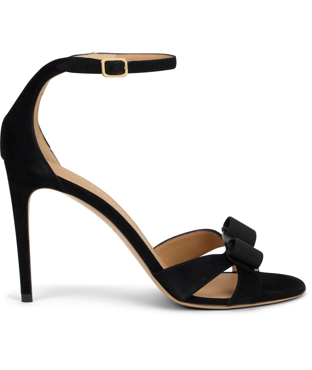 FERRAGAMO Черные кожаные босоножки, фото 2