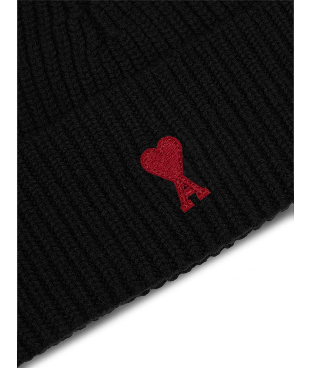 Ami Paris Черная шерстяная шапка, фото 5