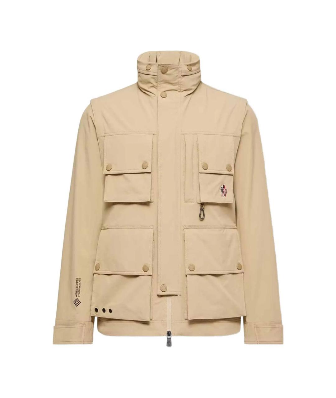 MONCLER Бежевая полиамидовая куртка, фото 1