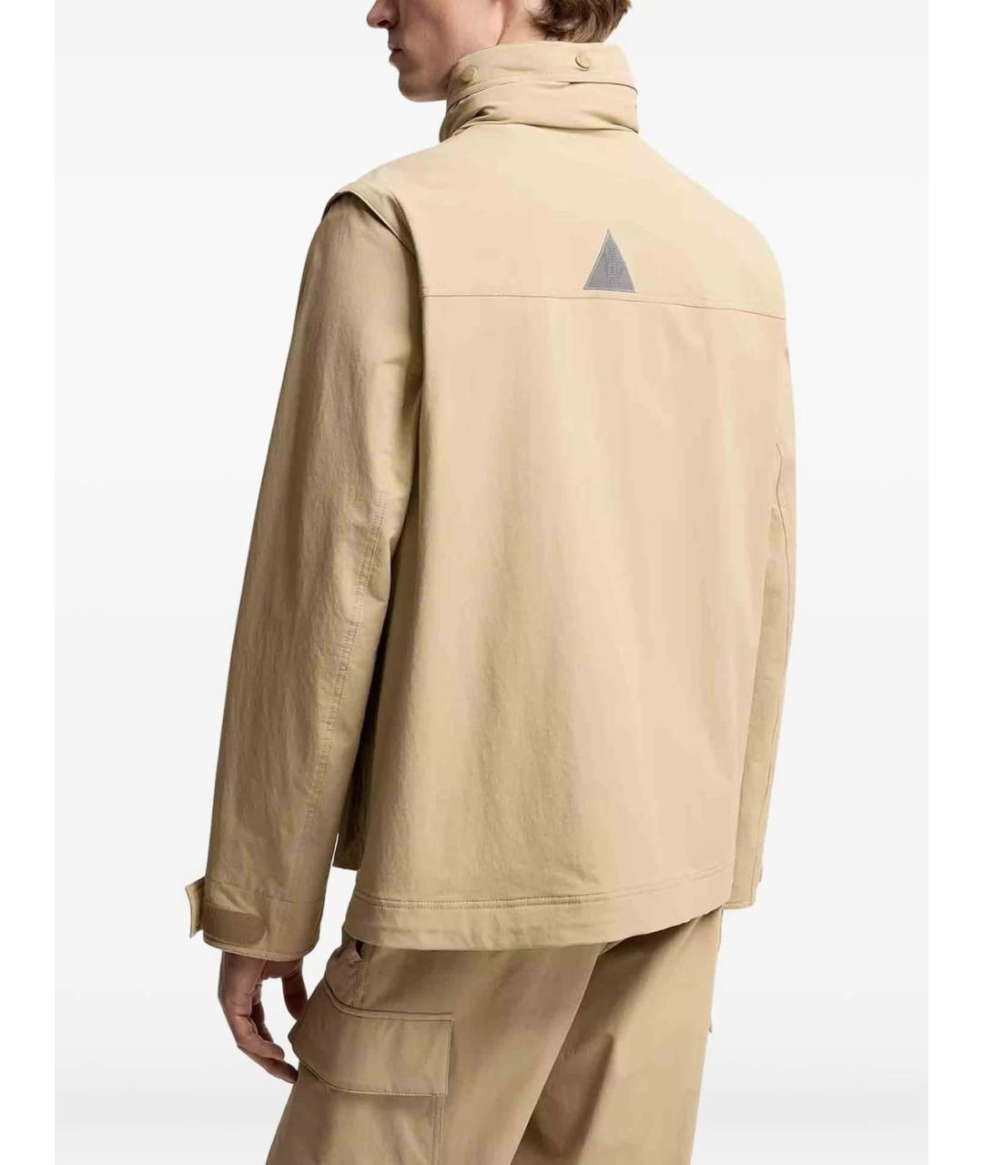 MONCLER Бежевая полиамидовая куртка, фото 5