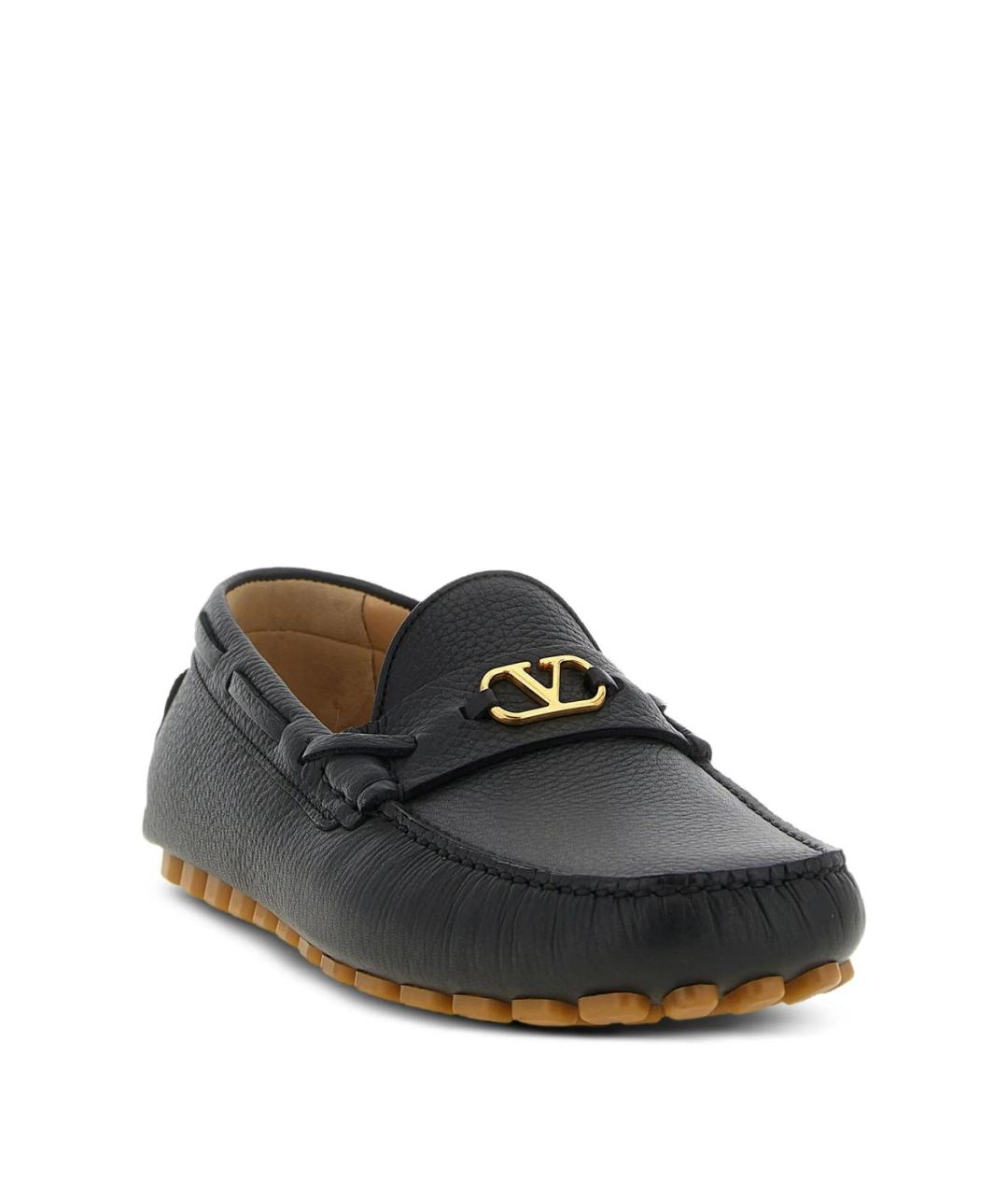 VALENTINO Черные кожаные мокасины, фото 2