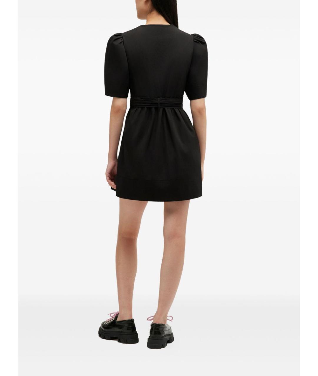 GANNI Черное хлопковое повседневное платье, фото 4