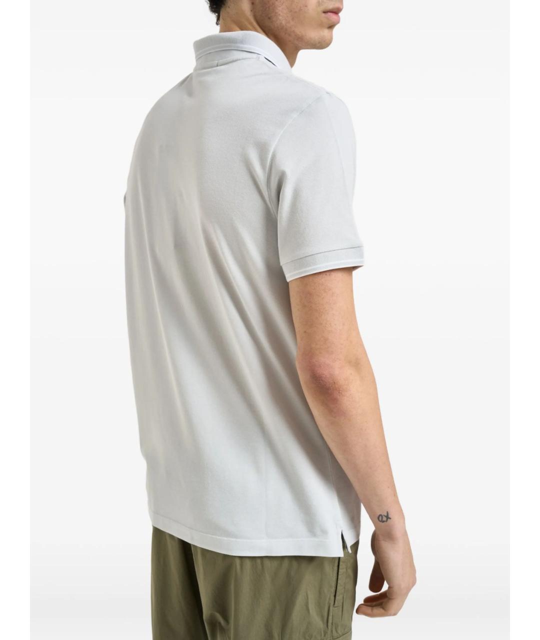 STONE ISLAND Голубое хлопковое поло с коротким рукавом, фото 5