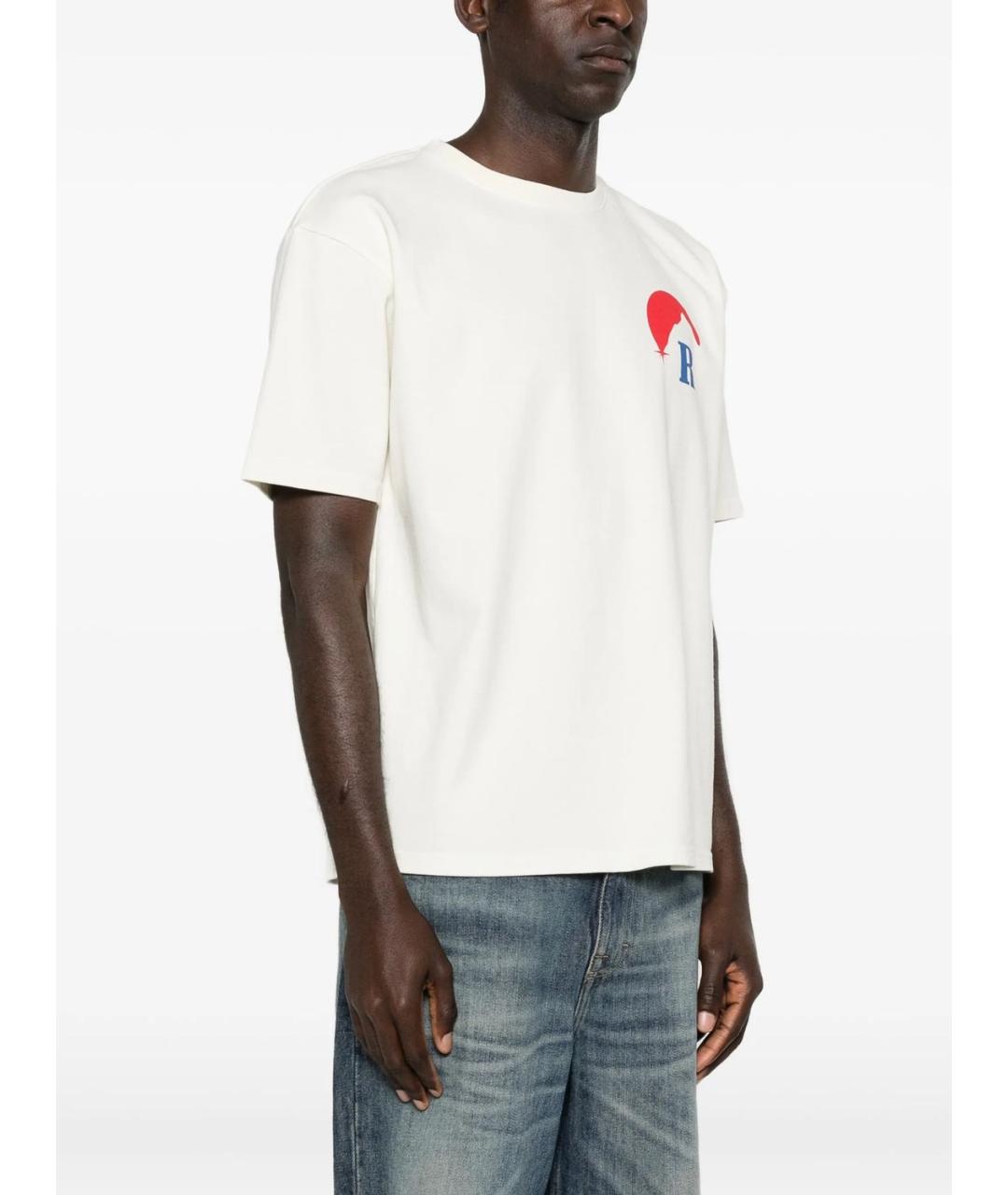 RHUDE Белая хлопковая футболка, фото 2
