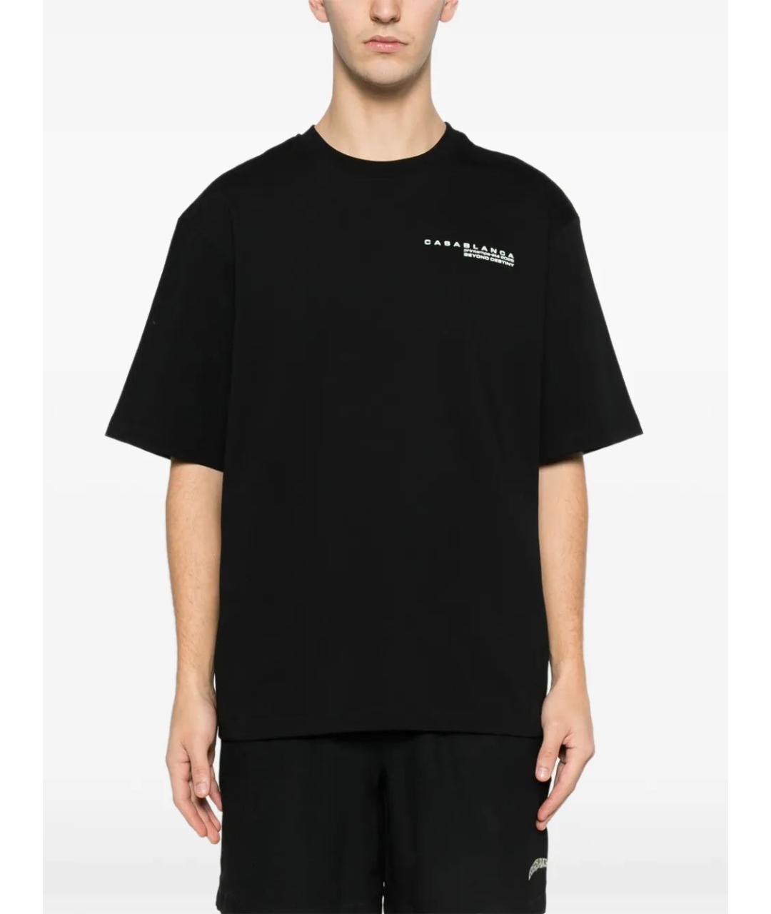 CASABLANCA Черная хлопковая футболка, фото 3