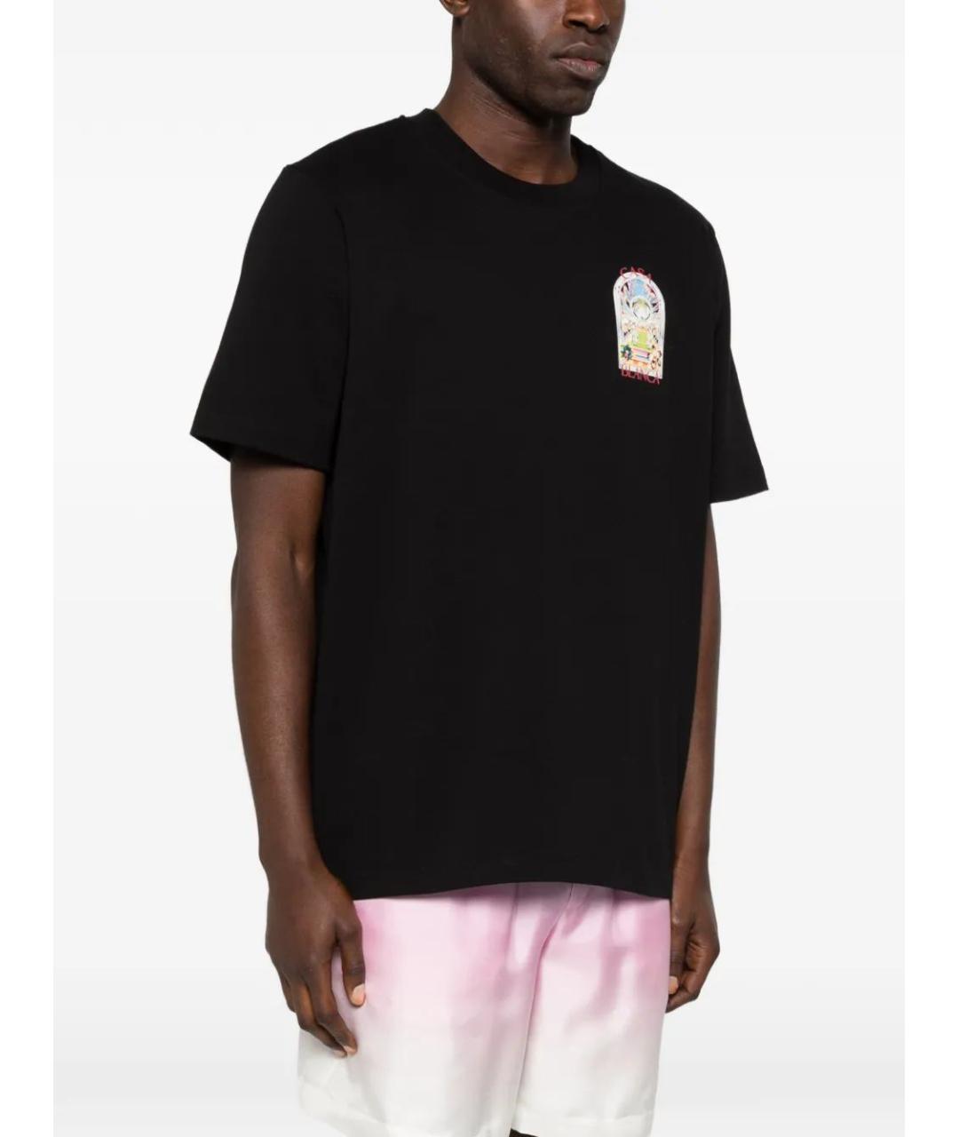 CASABLANCA Черная хлопковая футболка, фото 3