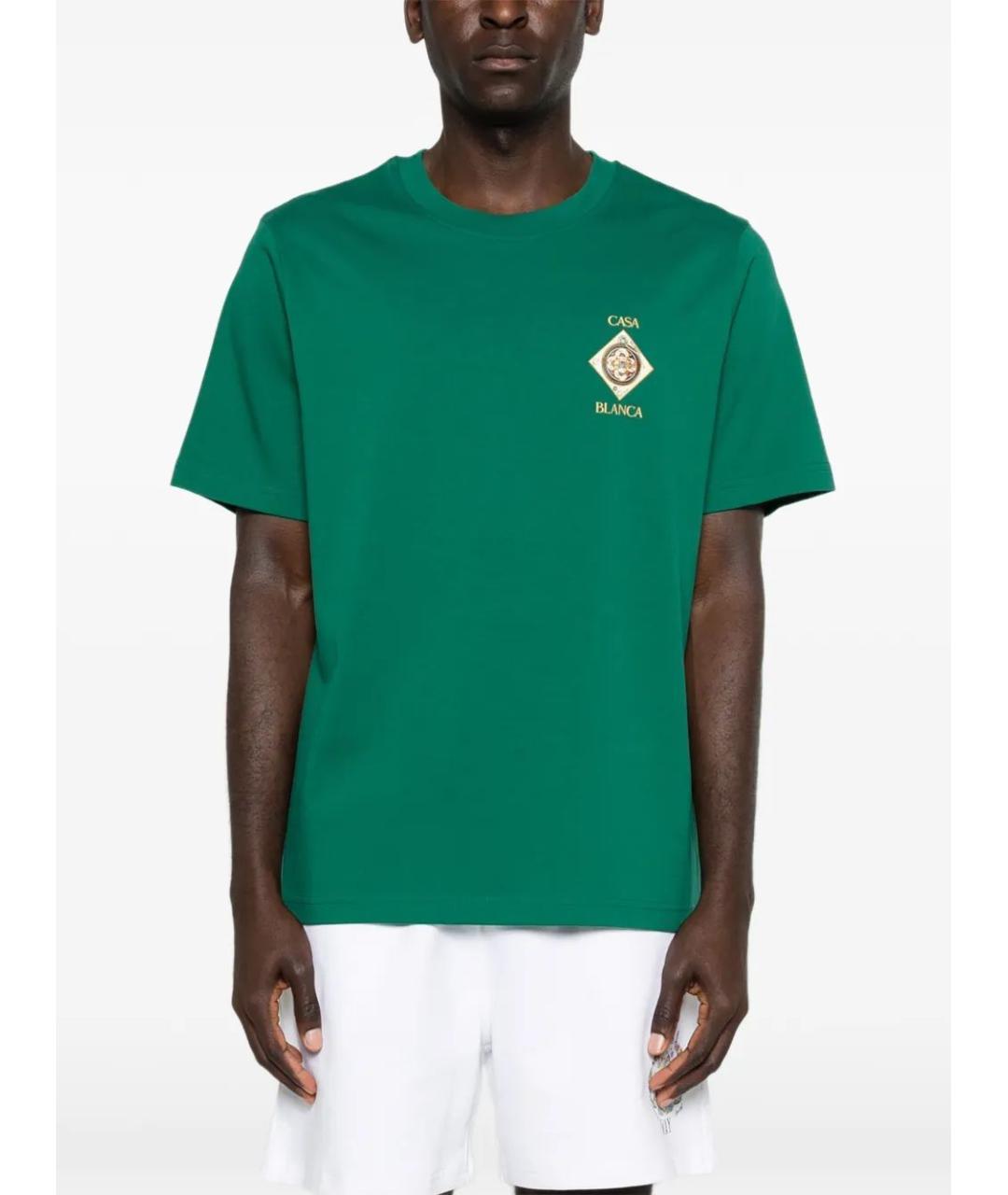 CASABLANCA Зеленая хлопковая футболка, фото 3