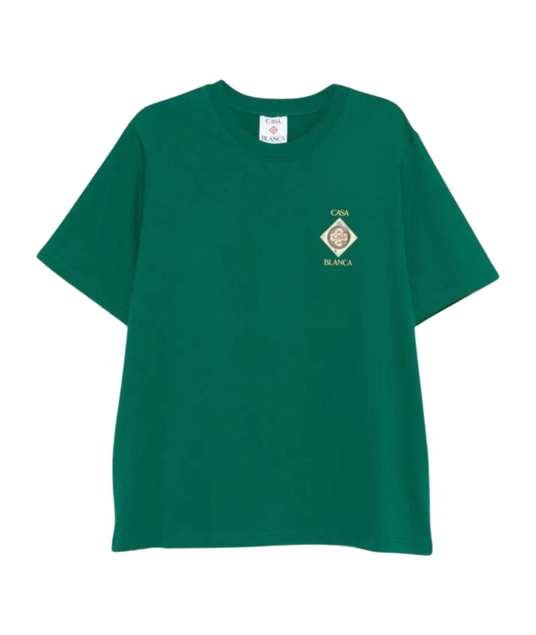CASABLANCA Зеленая хлопковая футболка, фото 1