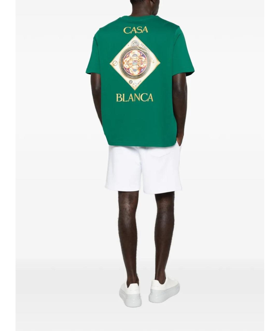 CASABLANCA Зеленая хлопковая футболка, фото 2