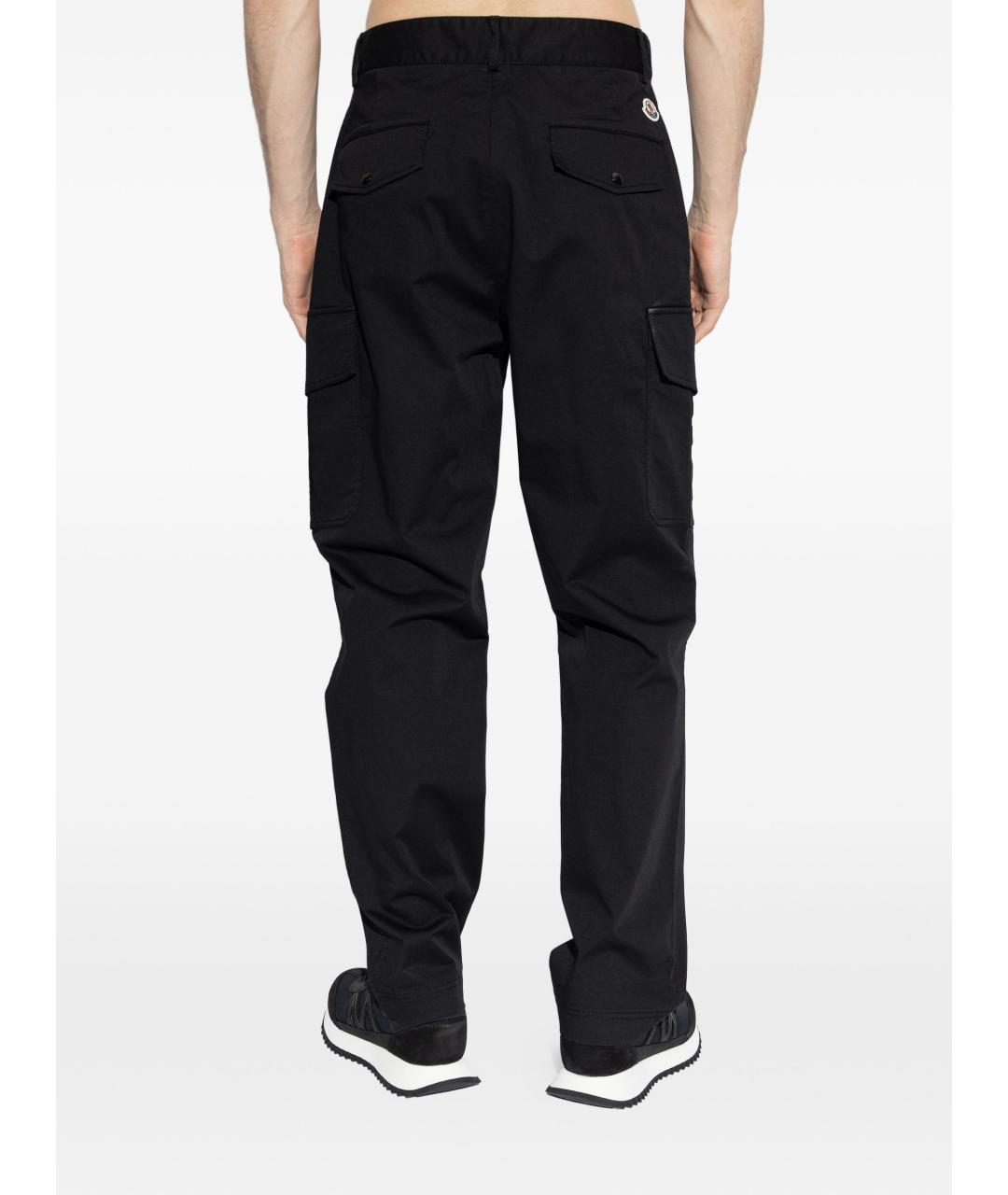 MONCLER Черные хлопковые повседневные брюки, фото 3