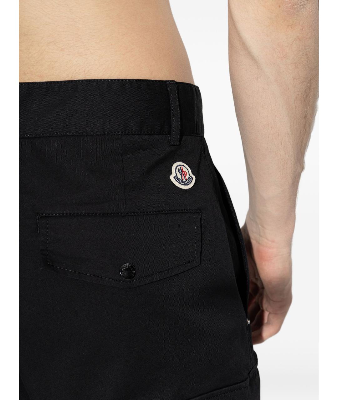 MONCLER Черные хлопковые повседневные брюки, фото 4