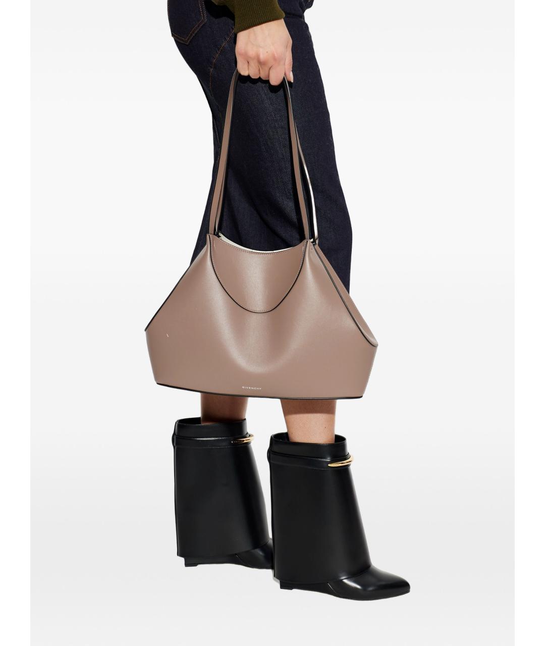 GIVENCHY Бежевая кожаная сумка тоут, фото 5