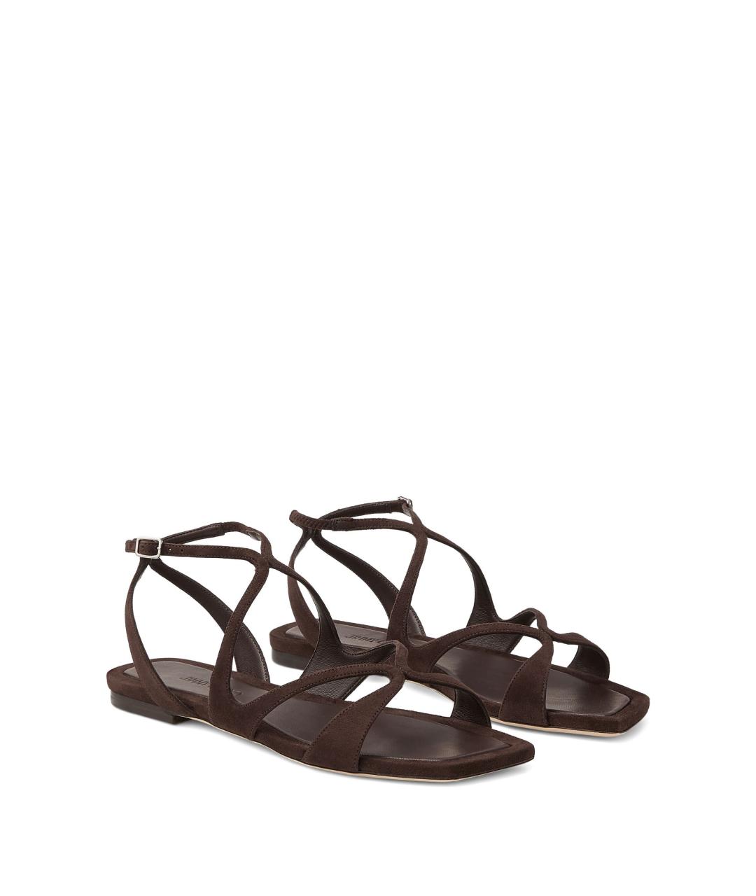 JIMMY CHOO Коричневые кожаные сандалии, фото 3