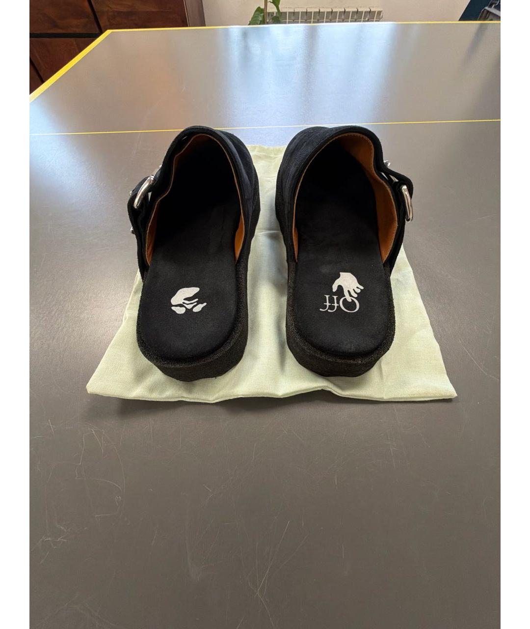 OFF-WHITE Черные замшевые сандалии, фото 4