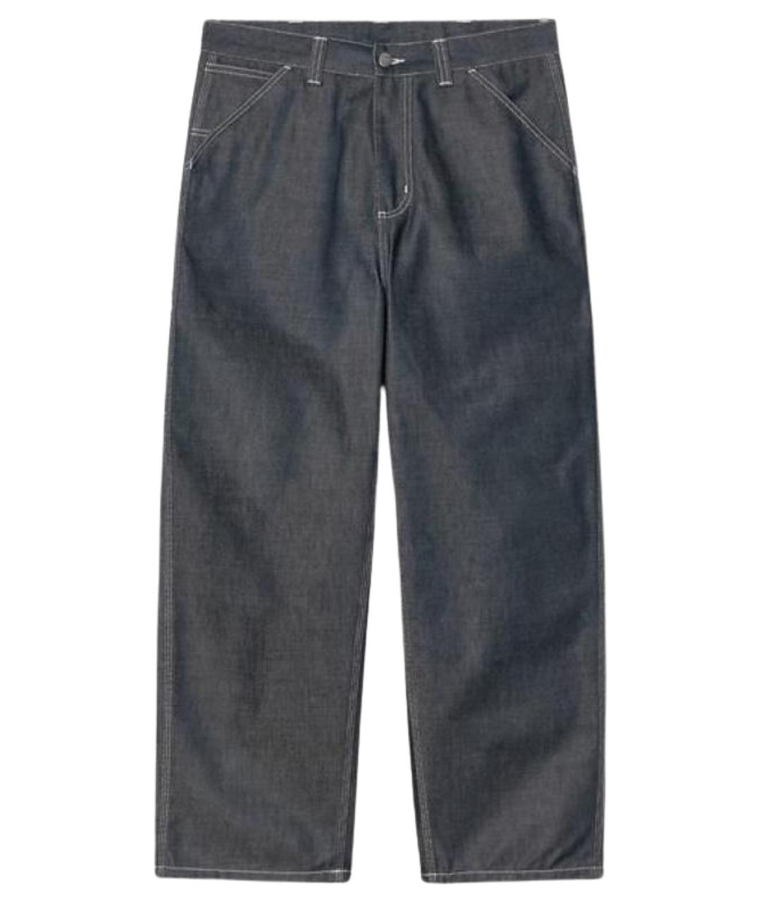 CARHARTT WIP Синие хлопковые прямые джинсы, фото 1