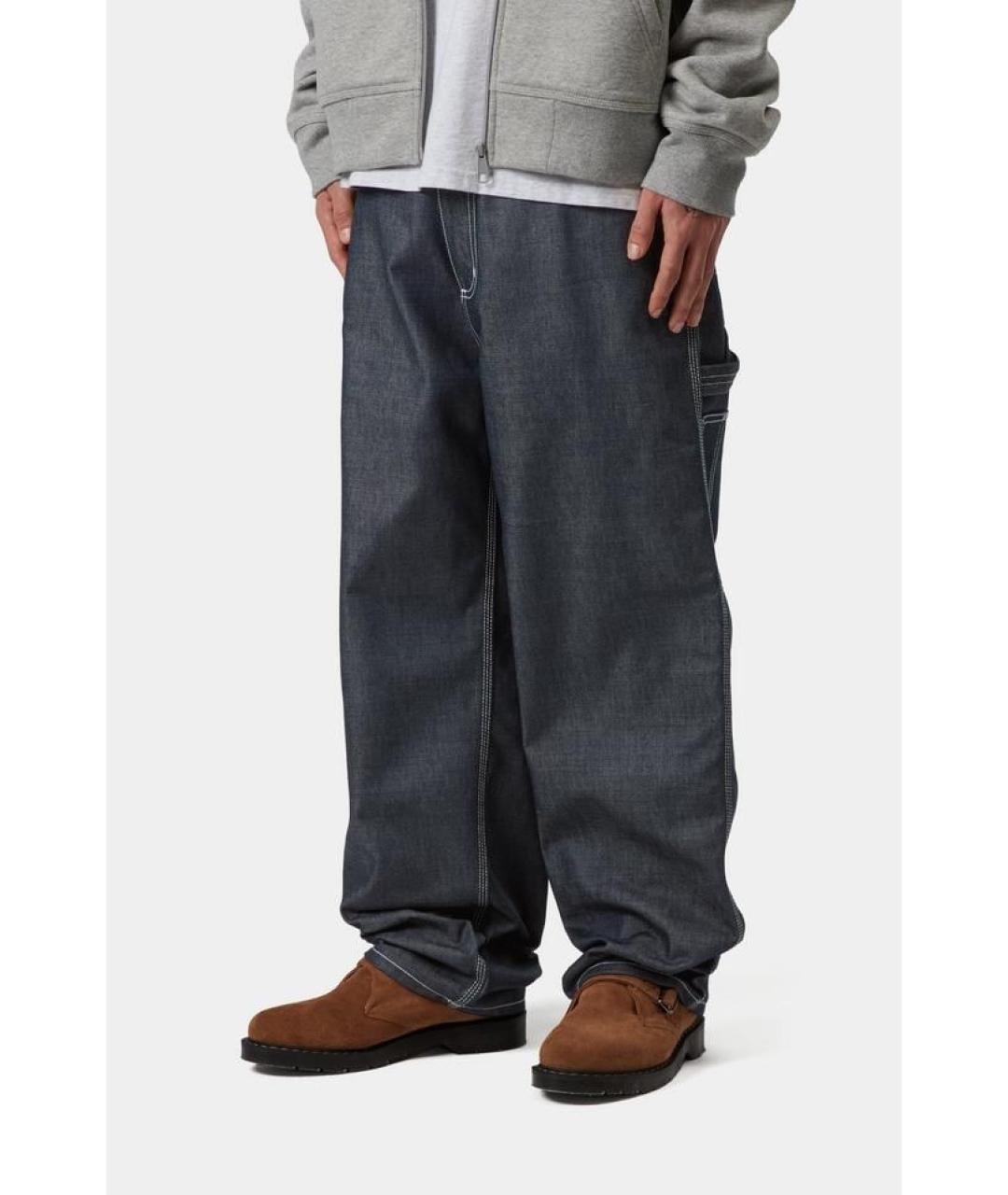 CARHARTT WIP Синие хлопковые прямые джинсы, фото 3