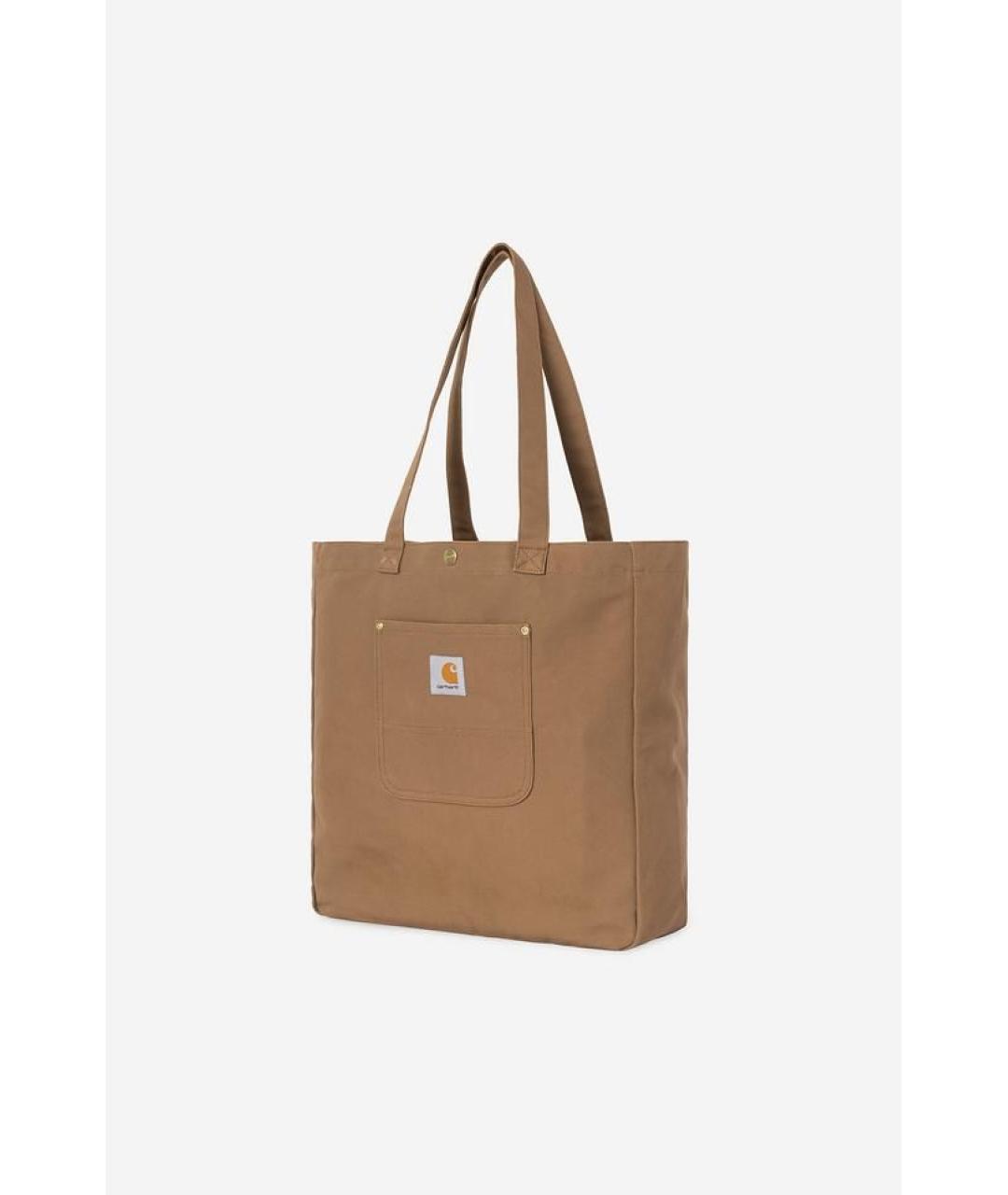 CARHARTT WIP Коричневая хлопковая сумка тоут, фото 3