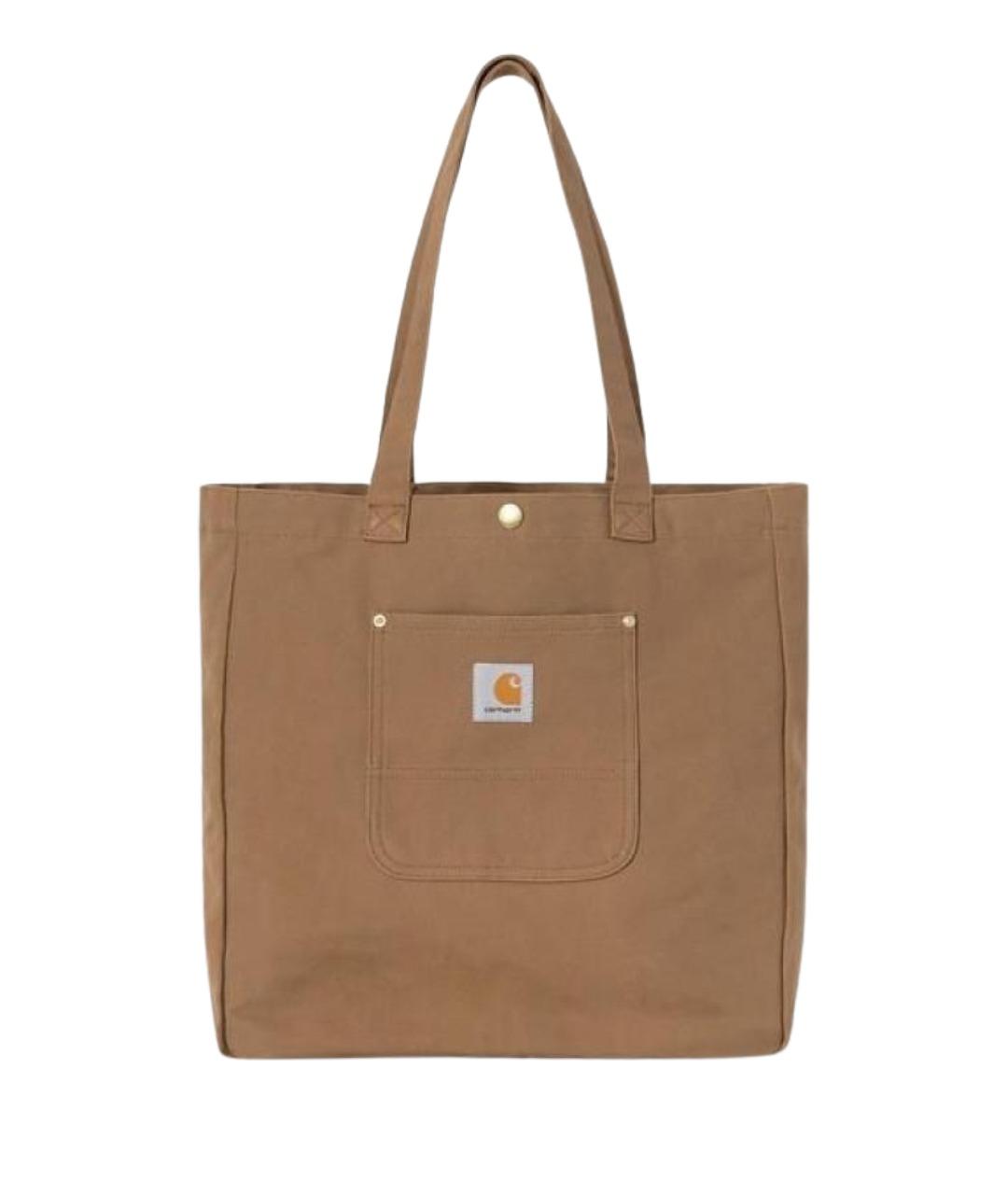 CARHARTT WIP Коричневая хлопковая сумка тоут, фото 1