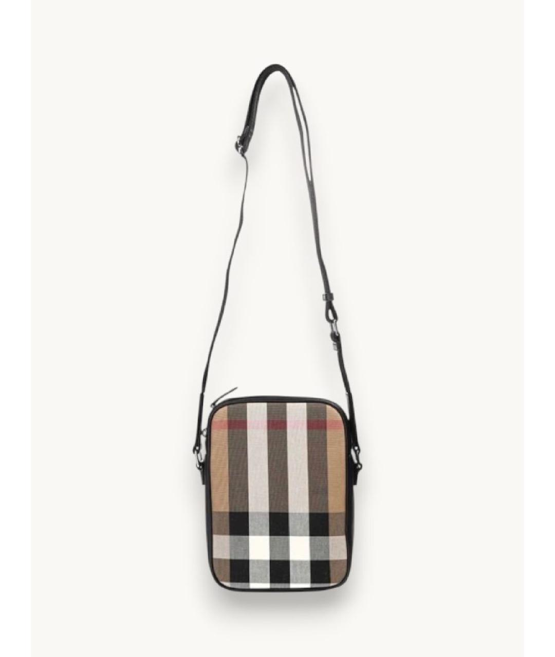 BURBERRY Коричневая хлопковая сумка на плечо, фото 5