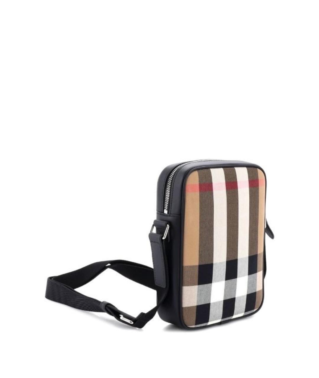 BURBERRY Коричневая хлопковая сумка на плечо, фото 3