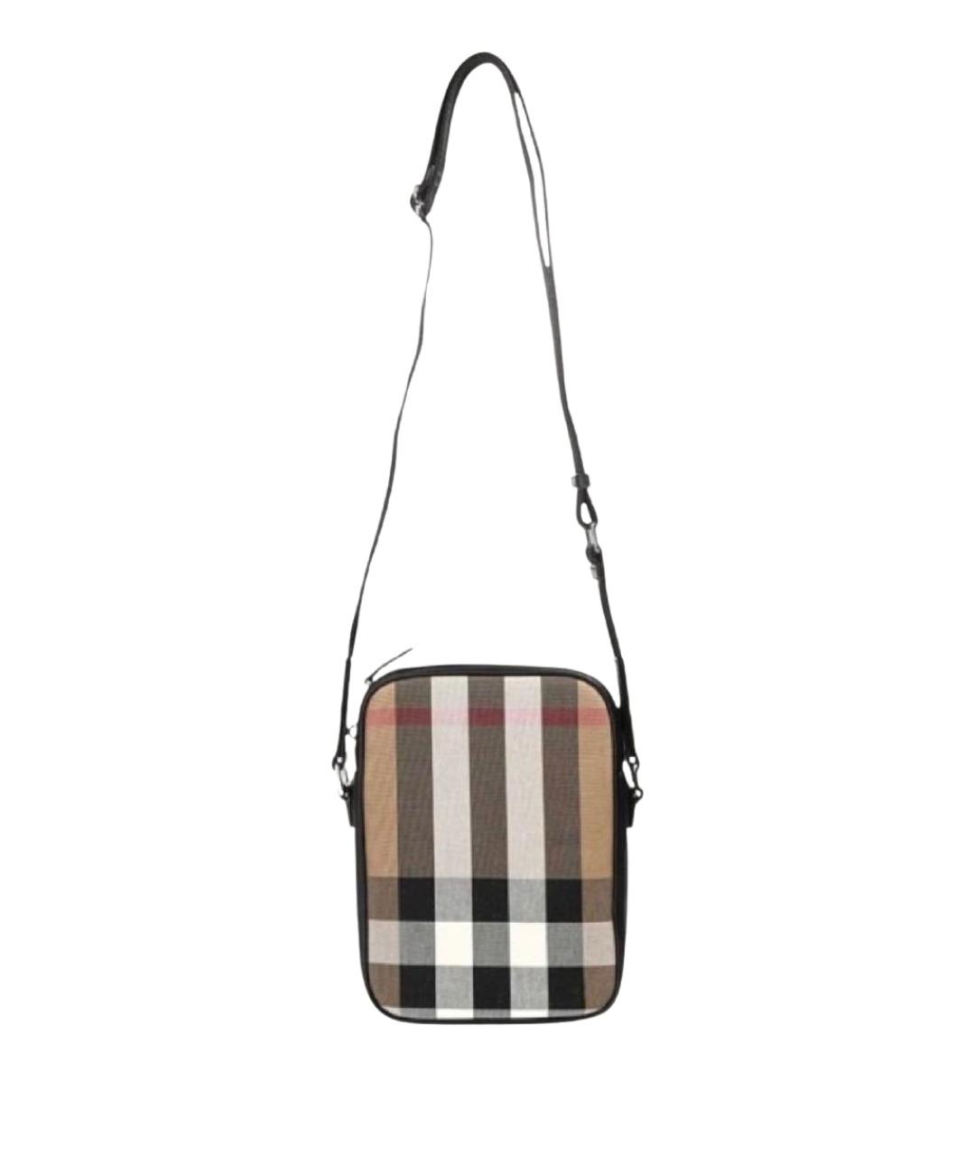 BURBERRY Коричневая хлопковая сумка на плечо, фото 1