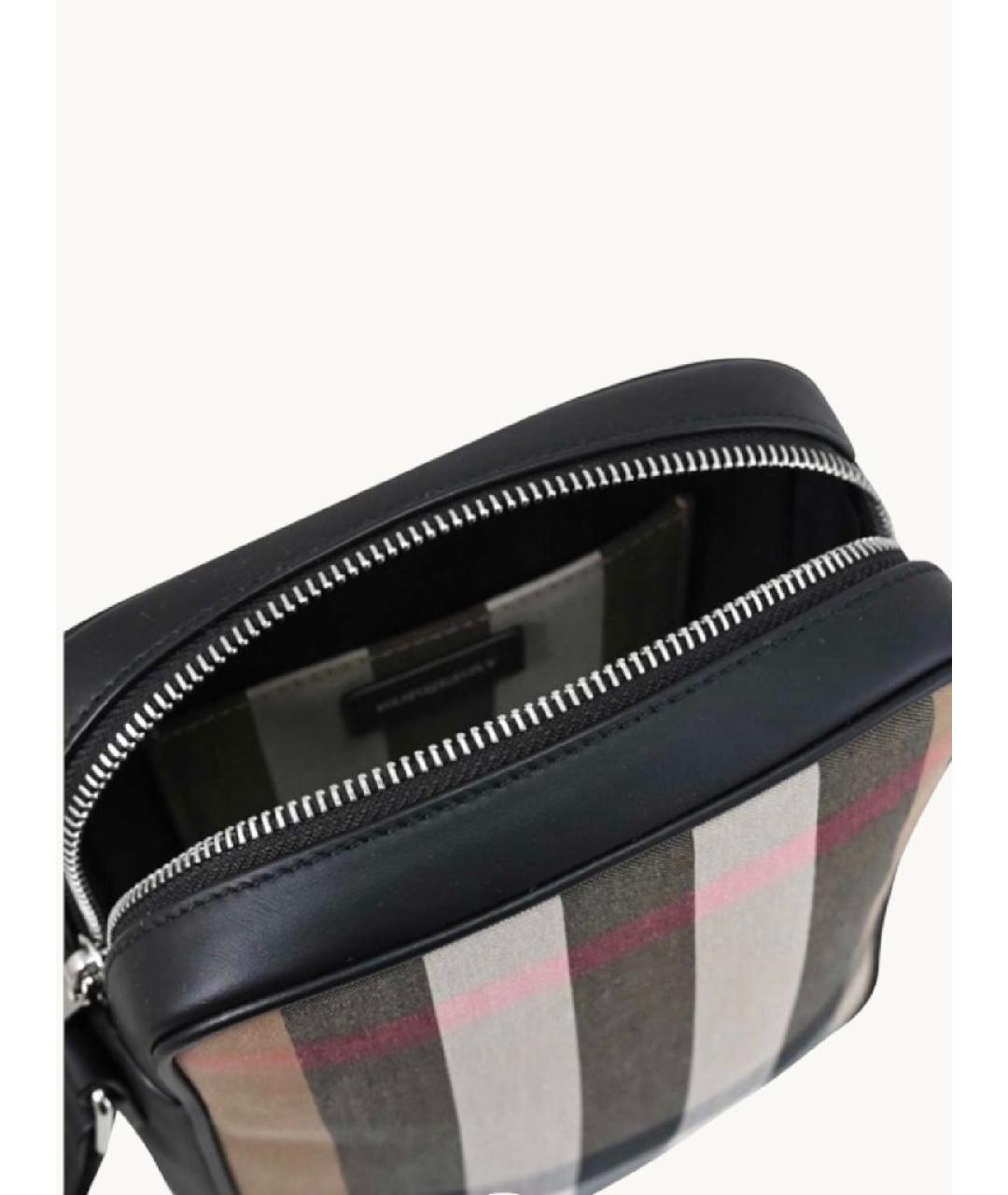 BURBERRY Коричневая хлопковая сумка на плечо, фото 4