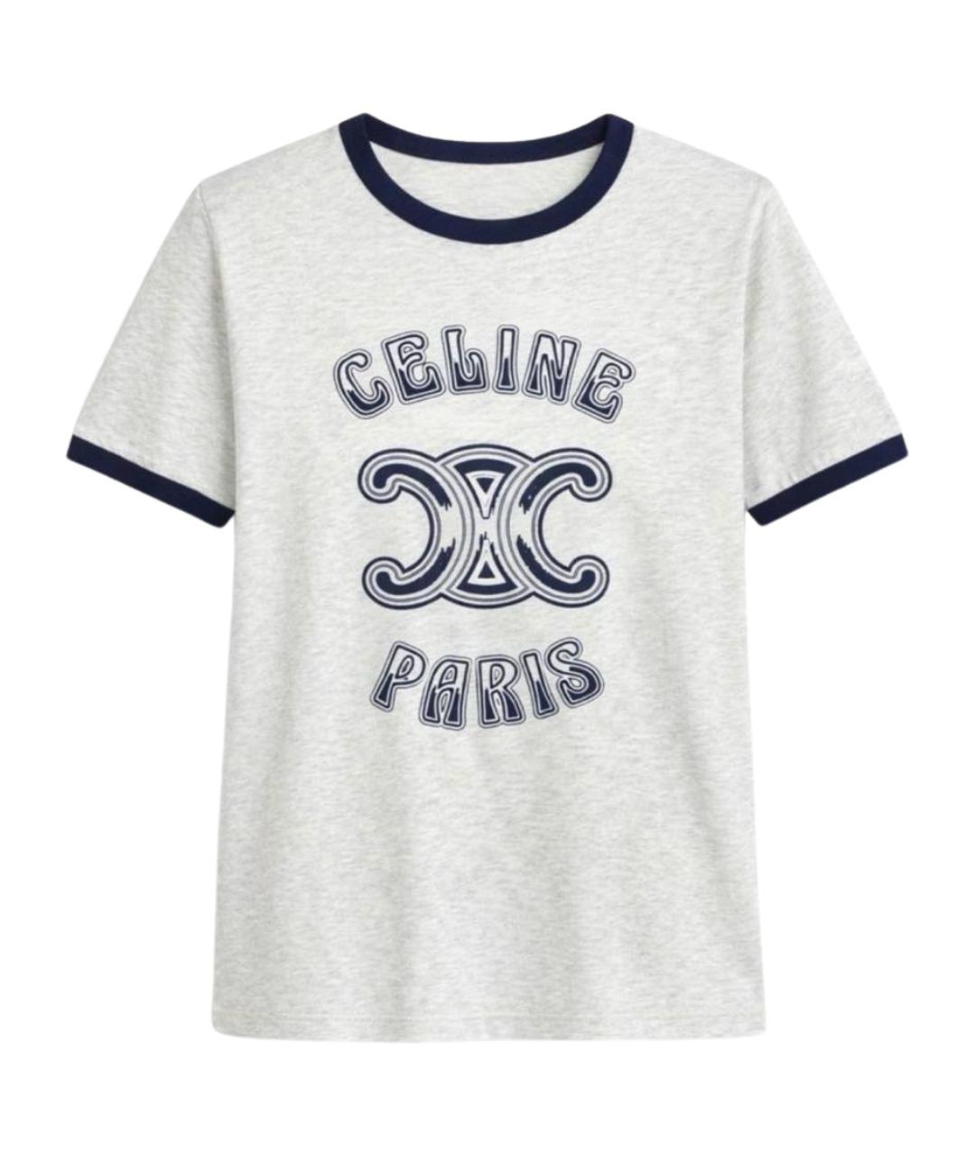 CELINE Голубая хлопковая футболка, фото 1