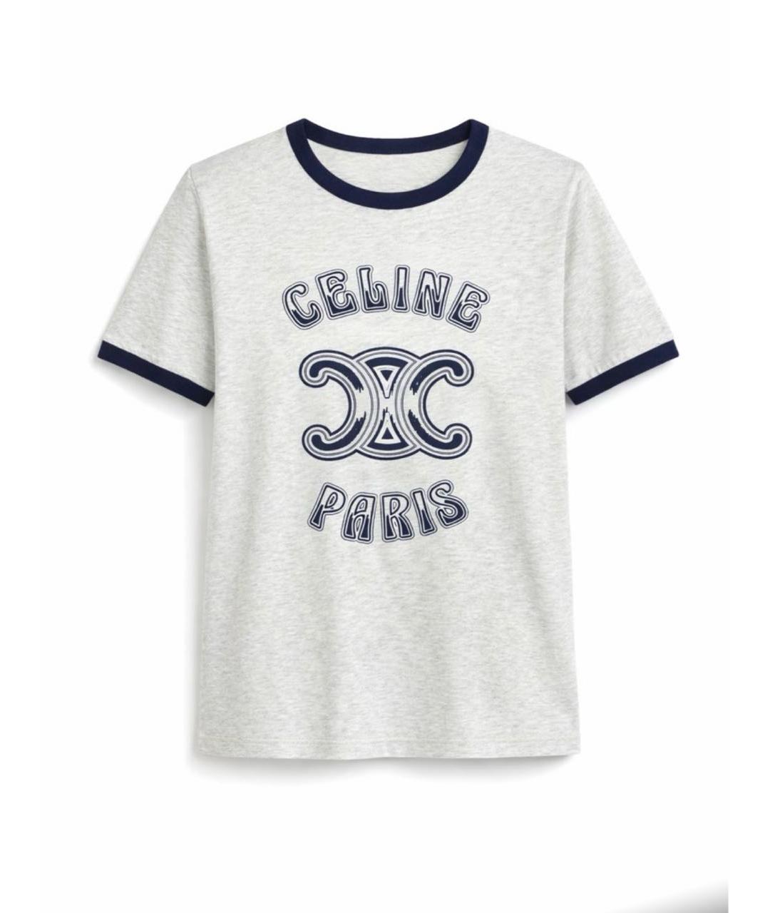 CELINE Голубая хлопковая футболка, фото 7