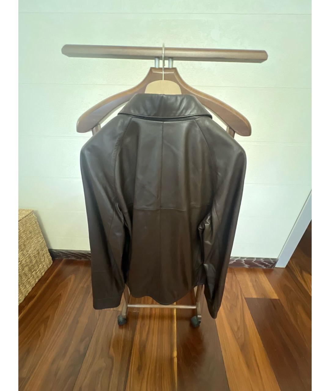 BRUNELLO CUCINELLI Коричневая кожаная куртка, фото 2