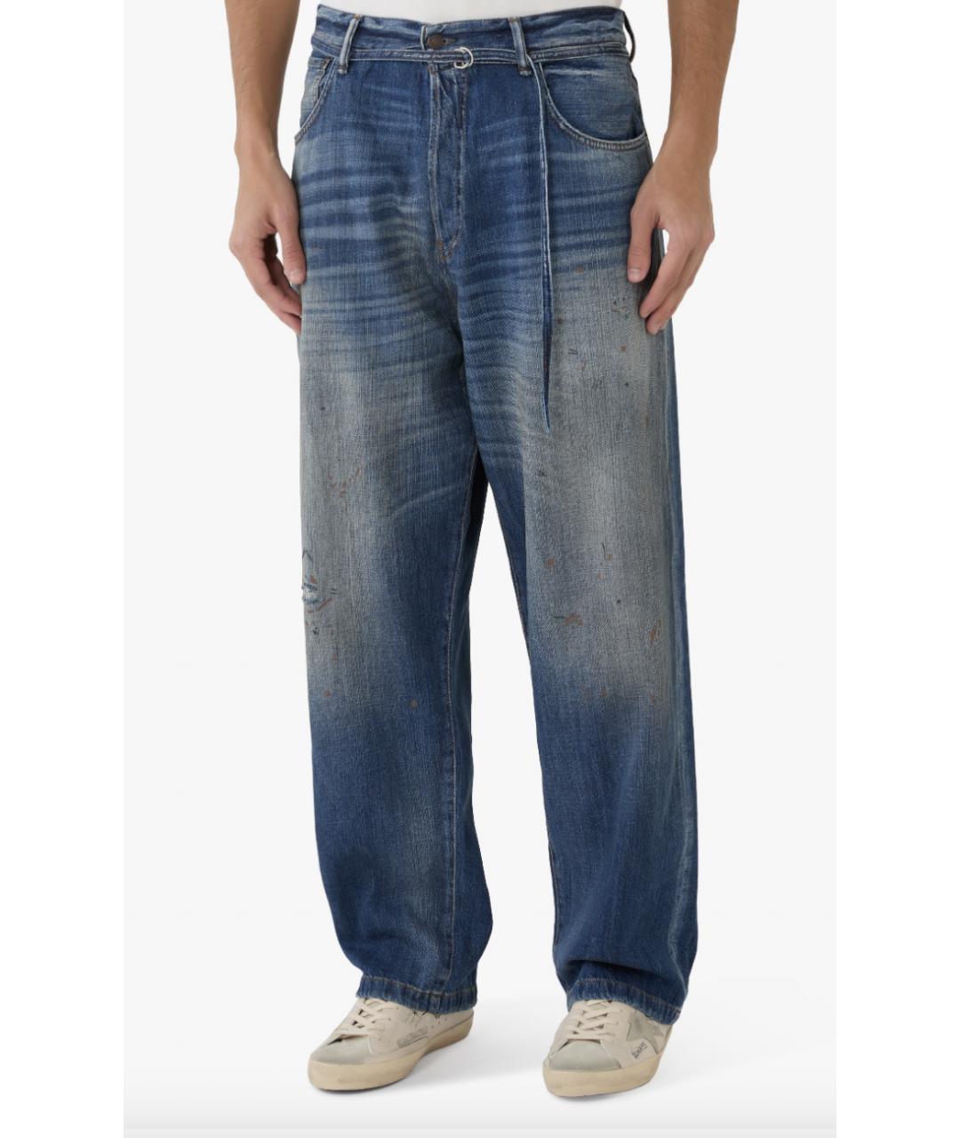 ACNE STUDIOS Синие хлопковые прямые джинсы, фото 3