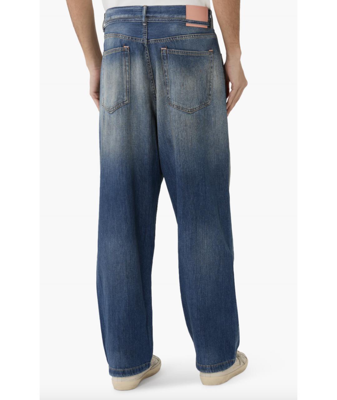 ACNE STUDIOS Синие хлопковые прямые джинсы, фото 2