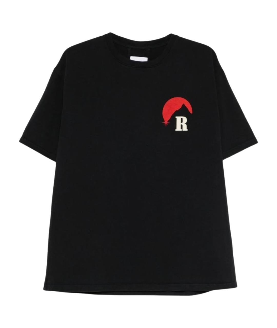 RHUDE Черная хлопковая футболка, фото 1