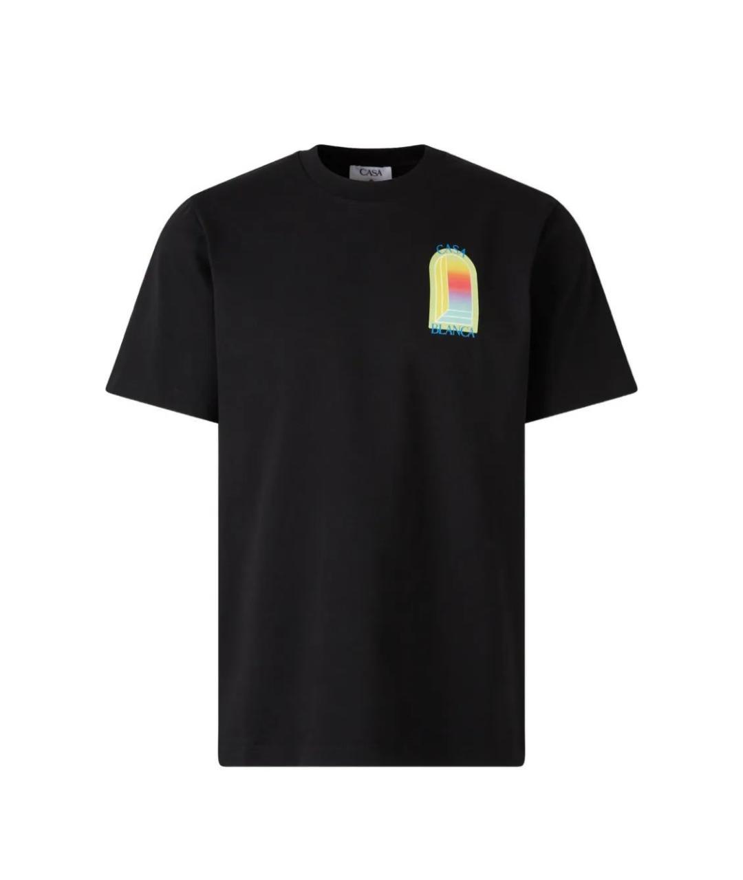 CASABLANCA Черная хлопковая футболка, фото 1