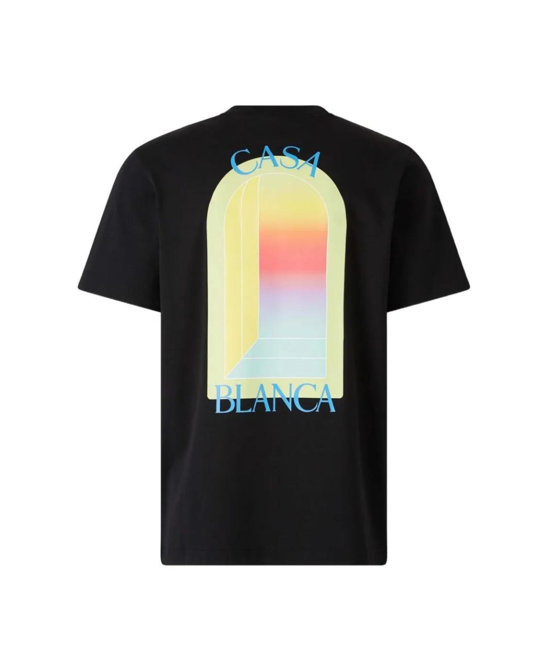 CASABLANCA Черная хлопковая футболка, фото 2