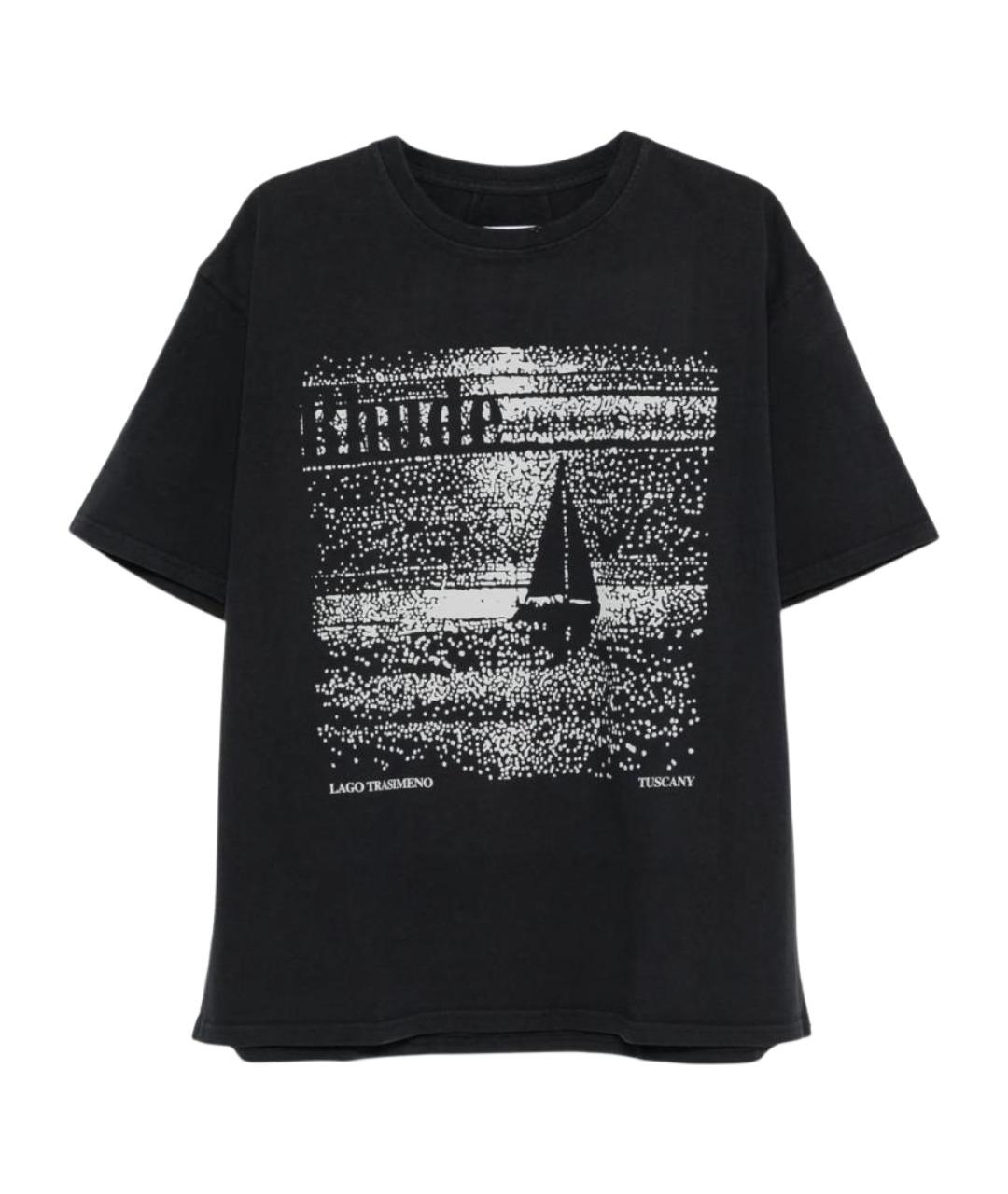 RHUDE Черная хлопковая футболка, фото 1