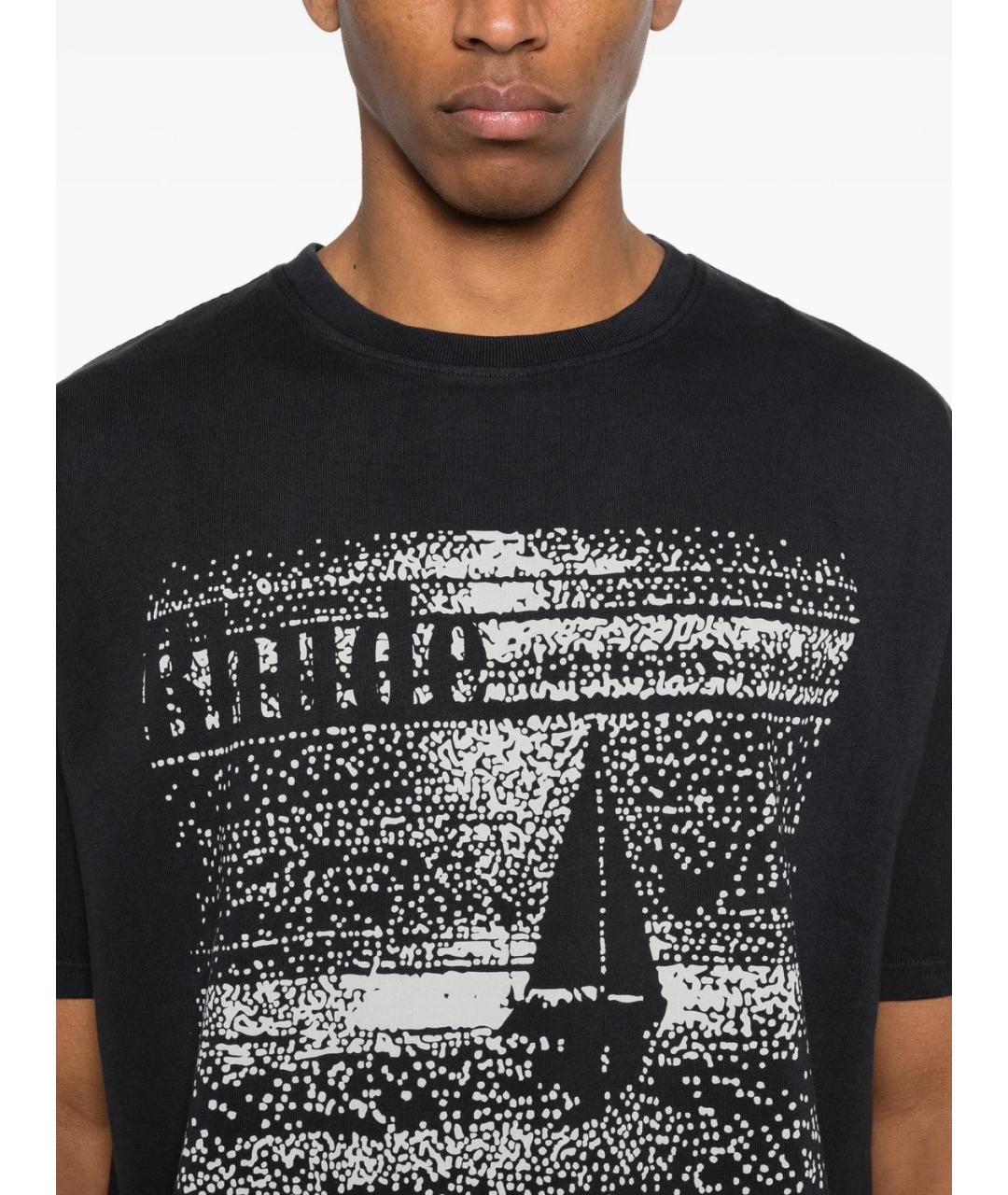 RHUDE Черная хлопковая футболка, фото 5