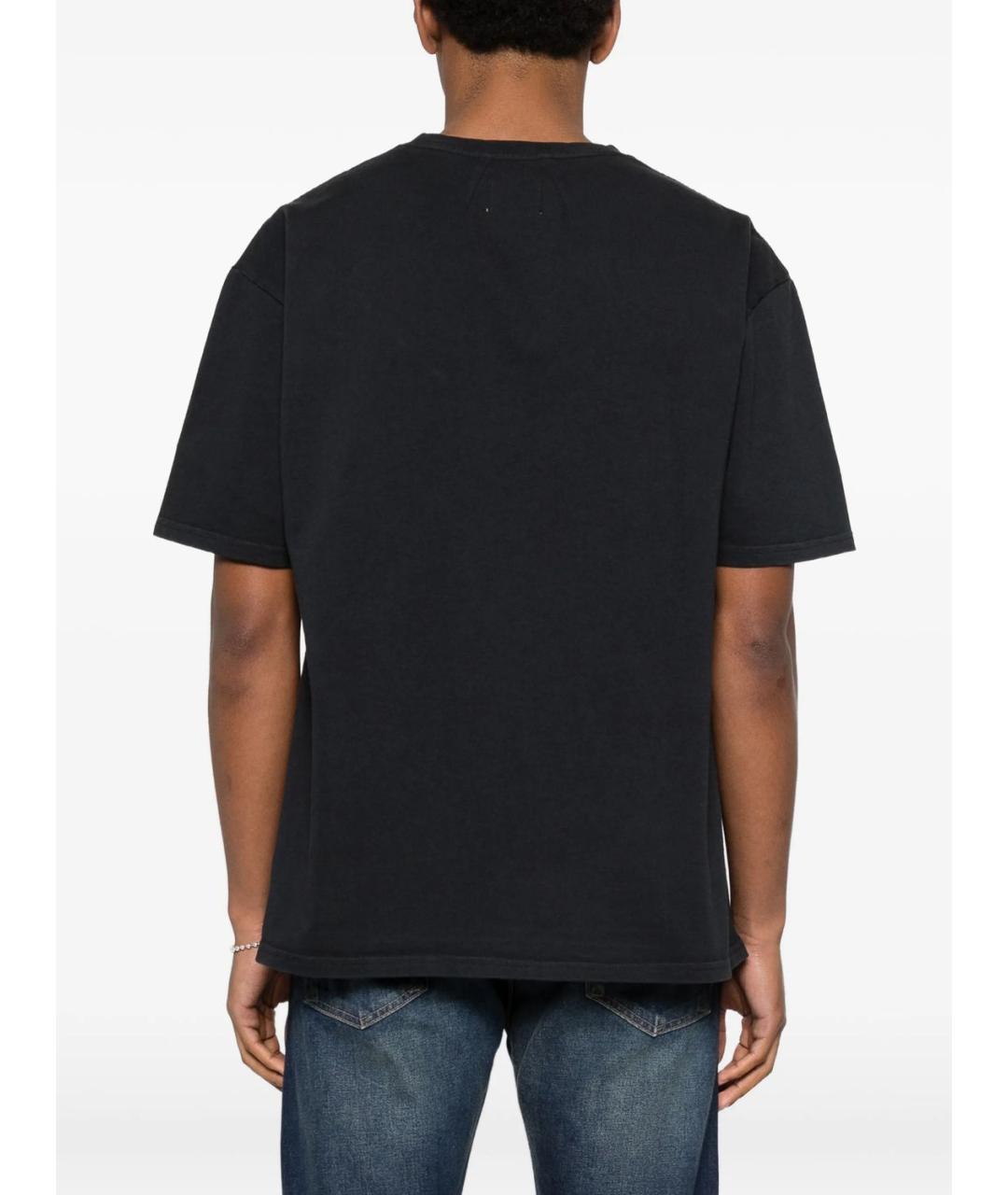 RHUDE Черная хлопковая футболка, фото 2